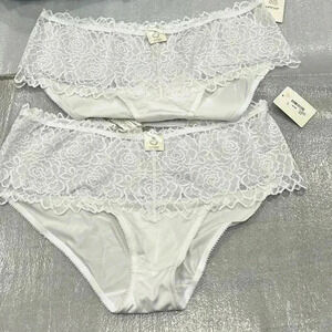 [3X]Deesse White  Laced Classic Full Brief-Bundle of 2